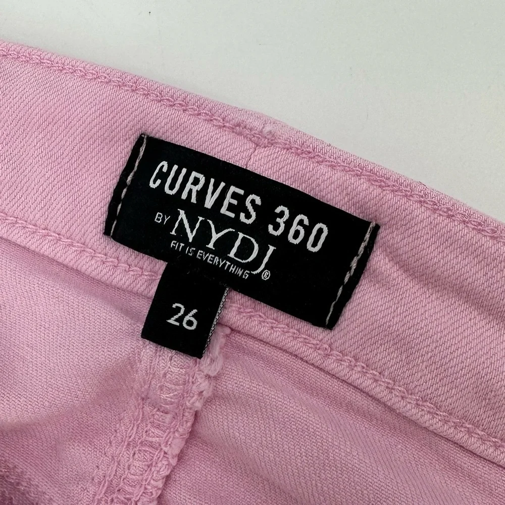 NYDJ JEANS Curves 360 Women’s 26 Pink Slim Straight Ankle Stretch CFOZ2637